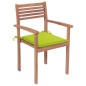 Sedie Giardino 4 pz e Cuscini Verde Brillante Massello di Teak Sedie Giardino 4 pz e Cuscini Verde Brillante Massello di Teak