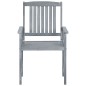 vidaXL Sedie da Giardino con Cuscini 4 pz in Massello di Acacia Grigio vidaXL Sedie da Giardino con Cuscini 4 pz in Massello di Acacia Grigio