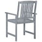 vidaXL Sedie da Giardino con Cuscini 4 pz in Massello di Acacia Grigio vidaXL Sedie da Giardino con Cuscini 4 pz in Massello di Acacia Grigio