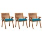 vidaXL Sedie da Pranzo da Giardino con Cuscini 3 pz Massello di Acacia vidaXL Sedie da Pranzo da Giardino con Cuscini 3 pz Massello di Acacia