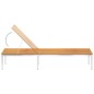 vidaXL Sdraio con Cuscino in Legno Massello di Acacia e Acciaio Inox vidaXL Sdraio con Cuscino in Legno Massello di Acacia e Acciaio Inox