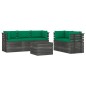 vidaXL Set Divani da Giardino su Pallet 6 pz con Cuscini Massello Pino