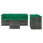 vidaXL Set Divani da Giardino su Pallet 6 pz con Cuscini Massello Pino