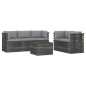 vidaXL Set Divani da Giardino su Pallet 6 pz con Cuscini Massello Pino vidaXL Set Divani da Giardino su Pallet 6 pz con Cuscini Massello Pino