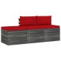 vidaXL Set Divani da Giardino su Pallet 3 pz con Cuscini Massello Pino vidaXL Set Divani da Giardino su Pallet 3 pz con Cuscini Massello Pino