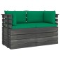 vidaXL Divano da Giardino 2 Posti su Pallet con Cuscini Massello Pino vidaXL Divano da Giardino 2 Posti su Pallet con Cuscini Massello Pino