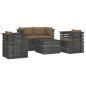vidaXL Set Divani da Giardino su Pallet 5 pz con Cuscini Massello Pino