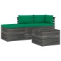 vidaXL Set Divani da Giardino su Pallet 4 pz con Cuscini Massello Pino