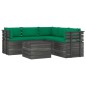 vidaXL Set Divani da Giardino su Pallet 6 pz con Cuscini Massello Pino