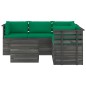 vidaXL Set Divani da Giardino su Pallet 6 pz con Cuscini Massello Pino