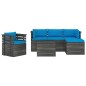 vidaXL Set Divani da Giardino su Pallet 6 pz con Cuscini Massello Pino vidaXL Set Divani da Giardino su Pallet 6 pz con Cuscini Massello Pino
