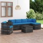 vidaXL Set Divani da Giardino su Pallet 7 pz con Cuscini Massello Pino vidaXL Set Divani da Giardino su Pallet 7 pz con Cuscini Massello Pino