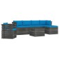 vidaXL Set Divani da Giardino su Pallet 7 pz con Cuscini Massello Pino vidaXL Set Divani da Giardino su Pallet 7 pz con Cuscini Massello Pino