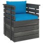vidaXL Set Divani da Giardino su Pallet 7 pz con Cuscini Massello Pino vidaXL Set Divani da Giardino su Pallet 7 pz con Cuscini Massello Pino