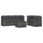vidaXL Set Divani da Giardino su Pallet 6 pz con Cuscini Massello Pino vidaXL Set Divani da Giardino su Pallet 6 pz con Cuscini Massello Pino