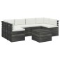 vidaXL Set Divani da Giardino su Pallet 7 pz con Cuscini Massello Pino