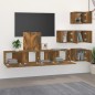 Mobile Porta TV a Parete Rovere Fumo in Legno Multistrato Mobile Porta TV a Parete Rovere Fumo in Legno Multistrato