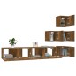 Mobile Porta TV a Parete Rovere Fumo in Legno Multistrato Mobile Porta TV a Parete Rovere Fumo in Legno Multistrato