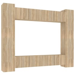 Set Mobili Porta TV 8pz Rovere Sonoma in Legno Multistrato
