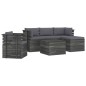 vidaXL Set Divani da Giardino su Pallet 6 pz con Cuscini Massello Pino vidaXL Set Divani da Giardino su Pallet 6 pz con Cuscini Massello Pino