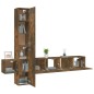 Set di Mobili Porta TV 5 pz Rovere Fumo in Legno Multistrato Set di Mobili Porta TV 5 pz Rovere Fumo in Legno Multistrato