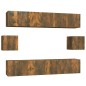 Set di Mobili Porta TV 6 pz Rovere Fumo in Legno Multistrato Set di Mobili Porta TV 6 pz Rovere Fumo in Legno Multistrato