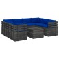 vidaXL Set Divani da Giardino su Pallet 9 pz con Cuscini Massello Pino vidaXL Set Divani da Giardino su Pallet 9 pz con Cuscini Massello Pino