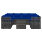vidaXL Set Divani da Giardino su Pallet 9 pz con Cuscini Massello Pino vidaXL Set Divani da Giardino su Pallet 9 pz con Cuscini Massello Pino