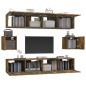 Set di Mobili Porta TV 6 pz Rovere Fumo in Legno Multistrato Set di Mobili Porta TV 6 pz Rovere Fumo in Legno Multistrato