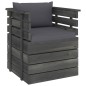 vidaXL Set Divani da Giardino su Pallet 7 pz con Cuscini Massello Pino