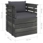 vidaXL Set Divani da Giardino su Pallet 7 pz con Cuscini Massello Pino