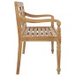 vidaXL Panchina Batavia Cuscino a Quadri Grigio 120cm Teak Massello