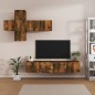 Set di Mobili Porta TV 7 pz Rovere Fumo in Legno Multistrato Set di Mobili Porta TV 7 pz Rovere Fumo in Legno Multistrato