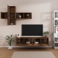 Set di Mobili Porta TV 7 pz Rovere Fumo in Legno Multistrato Set di Mobili Porta TV 7 pz Rovere Fumo in Legno Multistrato