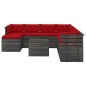 vidaXL Set Divani da Giardino su Pallet 9 pz con Cuscini Massello Pino