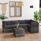 vidaXL Set Divani da Giardino su Pallet 6 pz con Cuscini Massello Pino vidaXL Set Divani da Giardino su Pallet 6 pz con Cuscini Massello Pino
