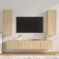 Set di Mobili Porta TV 4 pz Rovere Sonoma in Legno Multistrato Set di Mobili Porta TV 4 pz Rovere Sonoma in Legno Multistrato