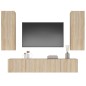 Set di Mobili Porta TV 4 pz Rovere Sonoma in Legno Multistrato Set di Mobili Porta TV 4 pz Rovere Sonoma in Legno Multistrato