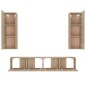 Set di Mobili Porta TV 4 pz Rovere Sonoma in Legno Multistrato Set di Mobili Porta TV 4 pz Rovere Sonoma in Legno Multistrato
