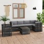vidaXL Set Divani da Giardino su Pallet 7 pz con Cuscini Massello Pino vidaXL Set Divani da Giardino su Pallet 7 pz con Cuscini Massello Pino