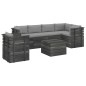 vidaXL Set Divani da Giardino su Pallet 7 pz con Cuscini Massello Pino vidaXL Set Divani da Giardino su Pallet 7 pz con Cuscini Massello Pino