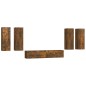 Set di Mobili Porta TV 6 pz Rovere Fumo in Legno Multistrato Set di Mobili Porta TV 6 pz Rovere Fumo in Legno Multistrato