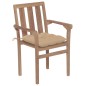 vidaXL Sedie da Giardino 2 pz con Cuscini Beige in Teak Massello vidaXL Sedie da Giardino 2 pz con Cuscini Beige in Teak Massello