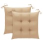 vidaXL Sedie da Giardino 2 pz con Cuscini Beige in Teak Massello vidaXL Sedie da Giardino 2 pz con Cuscini Beige in Teak Massello