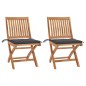 vidaXL Sedie da Giardino 2 pz con Cuscini Antracite Massello di Teak vidaXL Sedie da Giardino 2 pz con Cuscini Antracite Massello di Teak