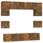 Set Mobili Porta TV 8pz Rovere Fumo in Legno Multistrato Set Mobili Porta TV 8pz Rovere Fumo in Legno Multistrato