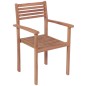 vidaXL Sedie Giardino 4 pz con Cuscini Crema in Massello di Teak vidaXL Sedie Giardino 4 pz con Cuscini Crema in Massello di Teak