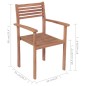 vidaXL Sedie Giardino 4 pz con Cuscini Crema in Massello di Teak vidaXL Sedie Giardino 4 pz con Cuscini Crema in Massello di Teak