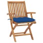 vidaXL Sedie da Giardino 2 pz con Cuscini Blu in Massello di Teak vidaXL Sedie da Giardino 2 pz con Cuscini Blu in Massello di Teak