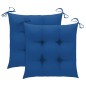 vidaXL Sedie da Giardino 2 pz con Cuscini Blu in Massello di Teak vidaXL Sedie da Giardino 2 pz con Cuscini Blu in Massello di Teak